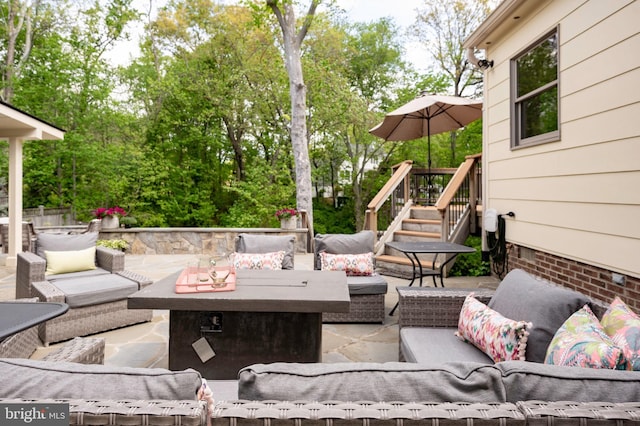 902 Emerald Dr, Alexandria, VA 22308 - view of patio featuring an outdoor living space