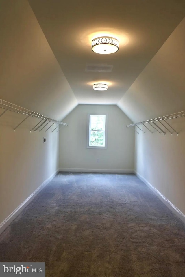 64B Kirk Rd, Garnet Valley, PA 19061 - additional living space with baseboards, carpet floors, and vaulted ceiling