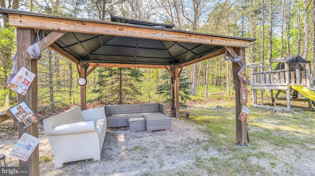 6057 English Creek Ave, Egg Harbor Township, NJ 08234 - view of yard with an outdoor hangout area and a gazebo