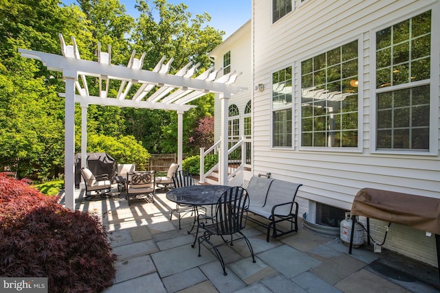 16340 Sandy Ridge Ct, Woodbridge, VA 22191 - view of patio / terrace featuring a pergola and an outdoor living space