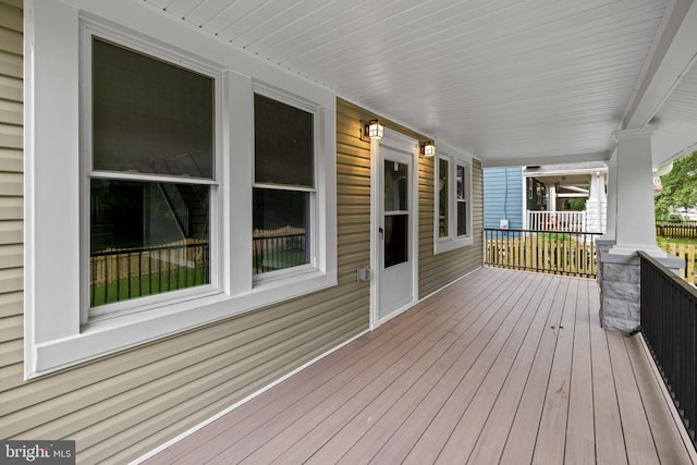 wooden deck with a porch