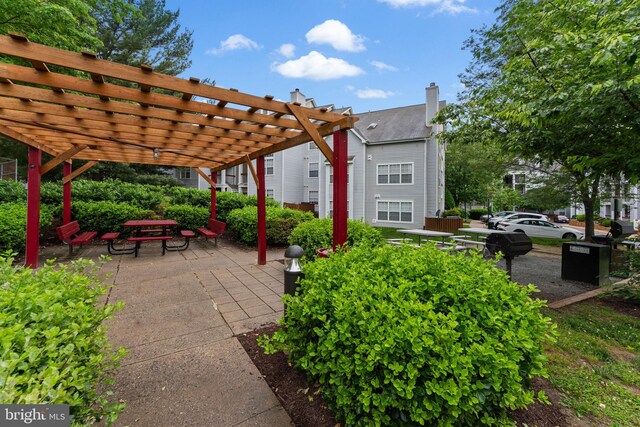 view of patio / terrace with a pergola