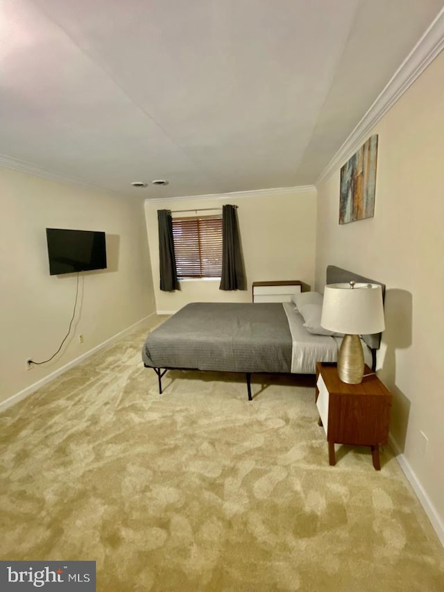2624 Redcoat Dr Unit 2B, Alexandria, VA 22303 - carpeted bedroom featuring crown molding and baseboards