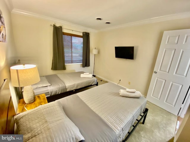 2624 Redcoat Dr Unit 2B, Alexandria, VA 22303 - bedroom featuring ornamental molding, baseboards, and carpet
