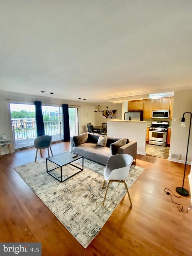 2624 Redcoat Dr Unit 2B, Alexandria, VA 22303 - living area featuring healthy amount of natural light and light wood-style floors