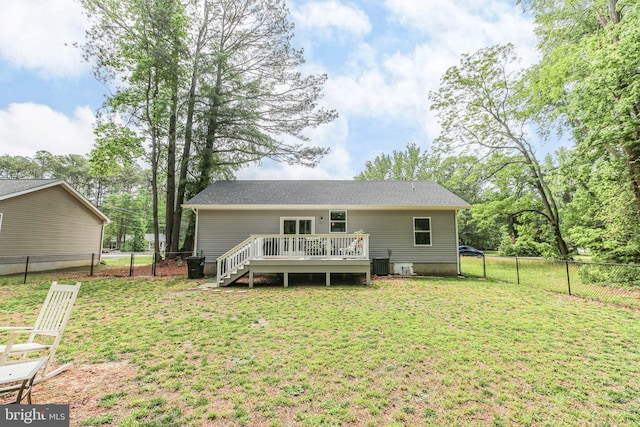 309 N Glebe Rd, Montross, VA 22520 - back of property with a wooden deck and central AC