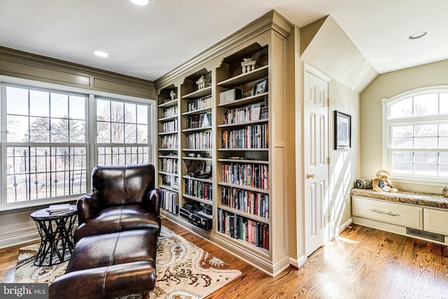 7140 Poole Jones Rd, Frederick, MD 21702 - living area with wood finished floors, baseboards, and recessed lighting