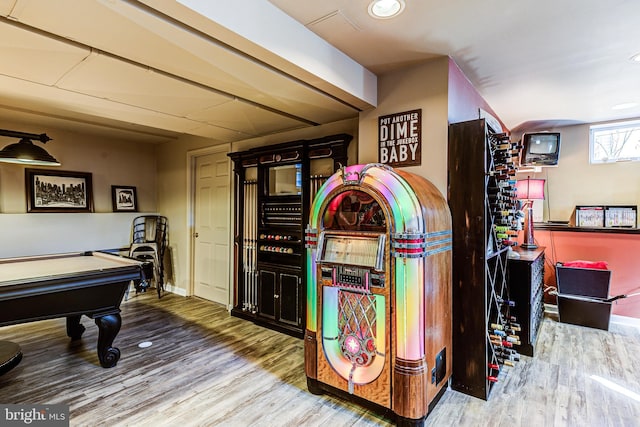 7140 Poole Jones Rd, Frederick, MD 21702 - game room featuring wood finished floors, billiards table, baseboards, and recessed lighting