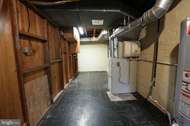 1305 S Buchanan St S, Arlington, VA 22204 - unfinished below grade area featuring dark floors, water heater, and heating unit