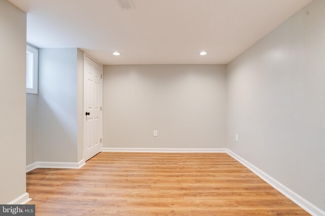 3411 Roselawn Ave, Baltimore, MD 21214 - unfurnished room with light wood-type flooring, recessed lighting, and baseboards