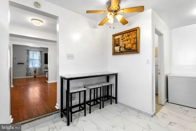 602 Lippincott Ave, Riverton, NJ 08077 - corridor featuring baseboards and marble finish floors
