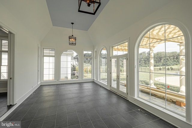 1337 Carolannes Way Unit B6, West Chester, PA 19382 - unfurnished sunroom with plenty of natural light, lofted ceiling, and french doors