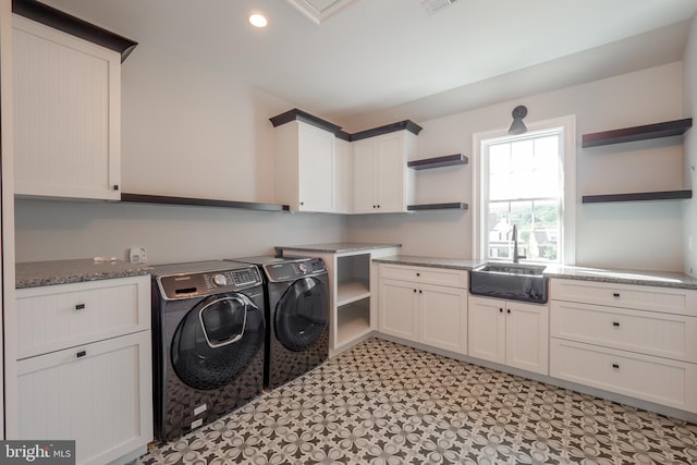 1337 Carolannes Way Unit B6, West Chester, PA 19382 - laundry area featuring cabinet space, separate washer and dryer, recessed lighting, and light floors