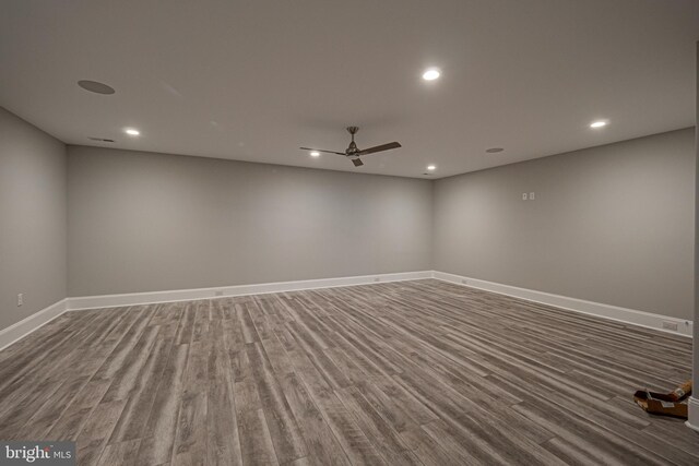 1337 Carolannes Way Unit B6, West Chester, PA 19382 - spare room with ceiling fan, recessed lighting, wood finished floors, and baseboards