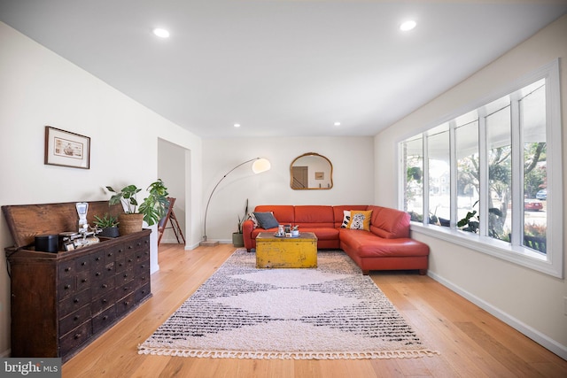 36 Gettysburg Ln, Newtown, PA 18940 - living room with baseboards, light wood-style flooring, and recessed lighting