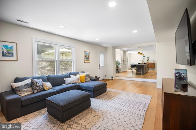 36 Gettysburg Ln, Newtown, PA 18940 - living area featuring light wood-style flooring and recessed lighting