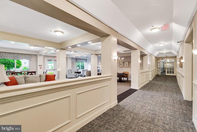 521 Paoli Pointe Dr Unit 521-U, Paoli, PA 19301 - reception featuring decorative columns, ornamental molding, and a decorative wall