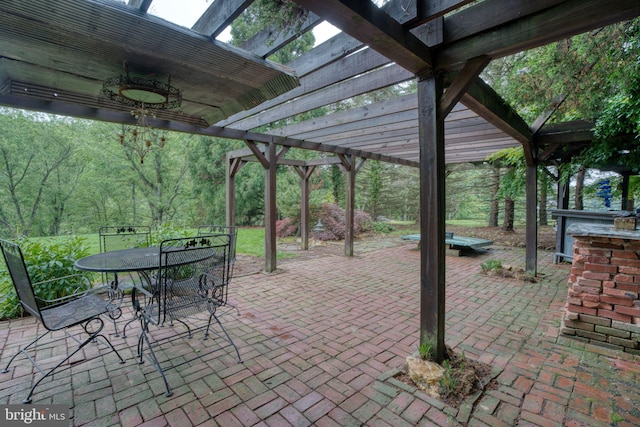 3012 Duncan Rd, White Hall, MD 21161 - view of patio featuring a pergola and outdoor dining space