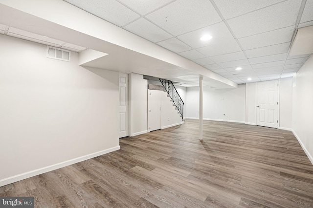 717 E Greenman Rd, Haddonfield, NJ 08033 - finished basement featuring wood finished floors, stairs, baseboards, and recessed lighting