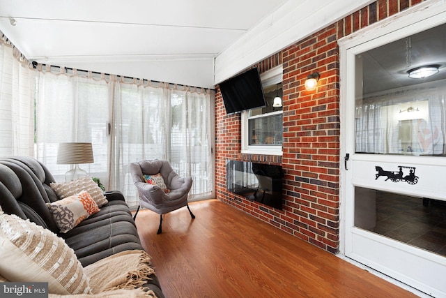 717 E Greenman Rd, Haddonfield, NJ 08033 - living room featuring wood finished floors and vaulted ceiling