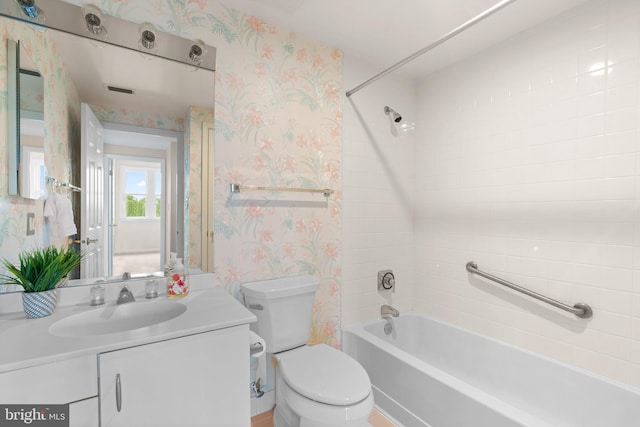 930 Astern Way Unit 502, Annapolis, MD 21401 - full bath featuring wallpapered walls, toilet, shower / bathtub combination, and vanity