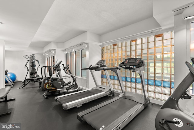 930 Astern Way Unit 502, Annapolis, MD 21401 - workout area featuring a textured ceiling