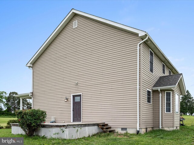 1497 Double Church Rd, Stephens City, VA 22655 - view of home's exterior featuring crawl space and a yard