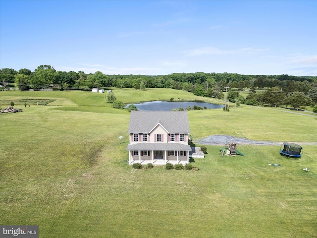 1497 Double Church Rd, Stephens City, VA 22655 - aerial view of property and surrounding area featuring a large body of water
