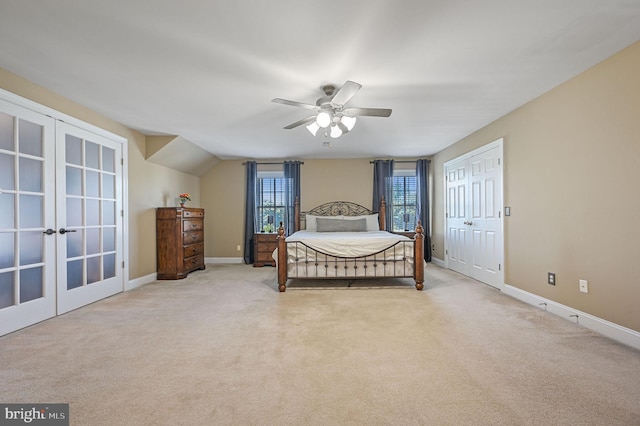 99 Topaz Ln, Camden Wyoming, DE 19934 - carpeted bedroom featuring baseboards, french doors, and ceiling fan