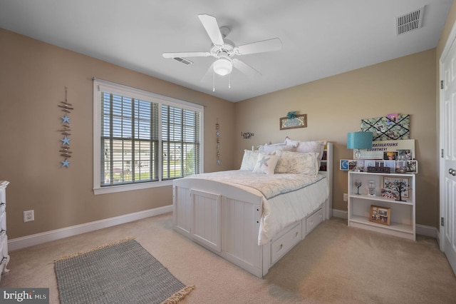 99 Topaz Ln, Camden Wyoming, DE 19934 - bedroom with light colored carpet, baseboards, and ceiling fan