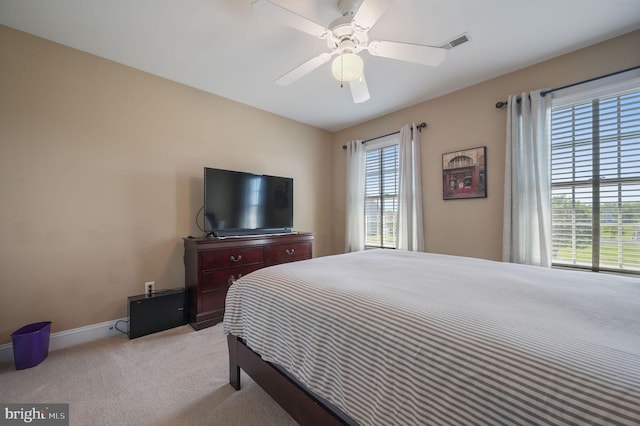99 Topaz Ln, Camden Wyoming, DE 19934 - bedroom featuring light carpet, baseboards, and ceiling fan