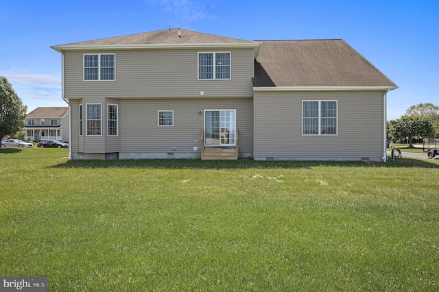 99 Topaz Ln, Camden Wyoming, DE 19934 - rear view of property with crawl space, a lawn, and entry steps
