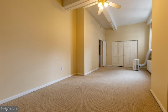 1324 Locust St Unit 1602, Philadelphia, PA 19107 - unfurnished bedroom featuring carpet floors, a closet, baseboards, a high ceiling, and ceiling fan