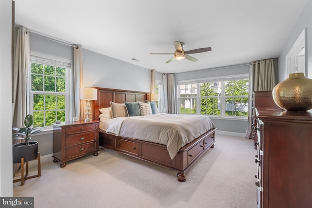 7820 Loblolly Way, Hanover, MD 21076 - bedroom featuring baseboards, light carpet, and a ceiling fan