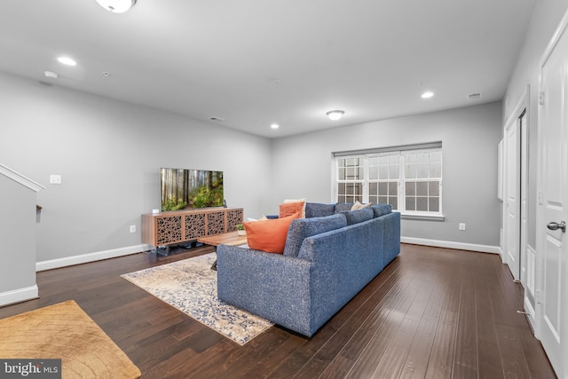 7820 Loblolly Way, Hanover, MD 21076 - living area with recessed lighting, baseboards, and dark wood-type flooring