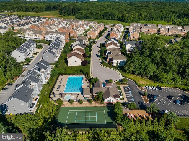 7820 Loblolly Way, Hanover, MD 21076 - aerial overview of property's location featuring a pool area and a forest