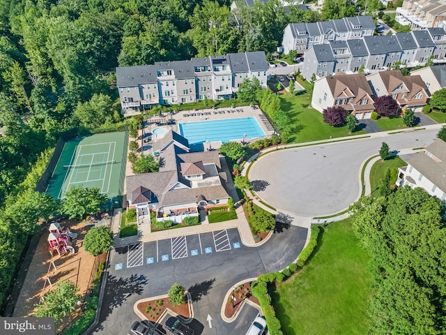 7820 Loblolly Way, Hanover, MD 21076 - aerial view of residential area featuring a pool area