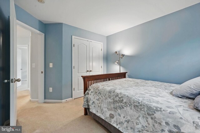 13551 Elysian Dr, Leesburg, VA 20176 - bedroom featuring light colored carpet, a closet, and baseboards