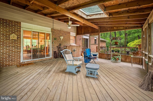 deck with ceiling fan