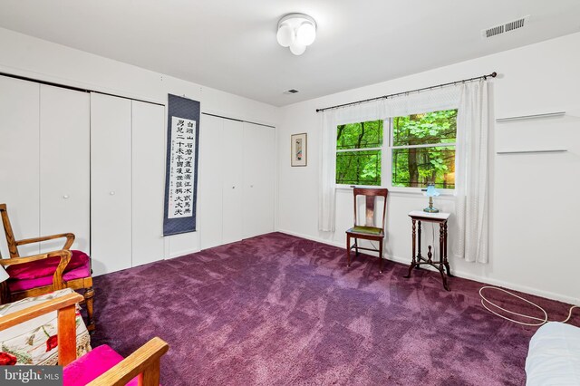 living area with carpet