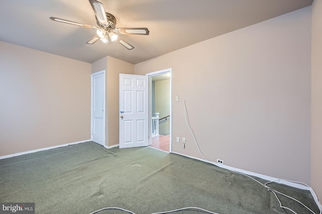 23 N Morley St, Baltimore, MD 21229 - empty room with carpet, ceiling fan, and baseboards