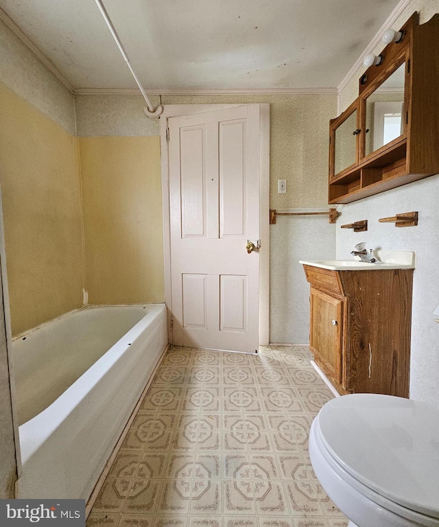 49 Front St, Wyoming, DE 19934 - full bath featuring vanity, crown molding, tub / shower combination, and tile patterned floors