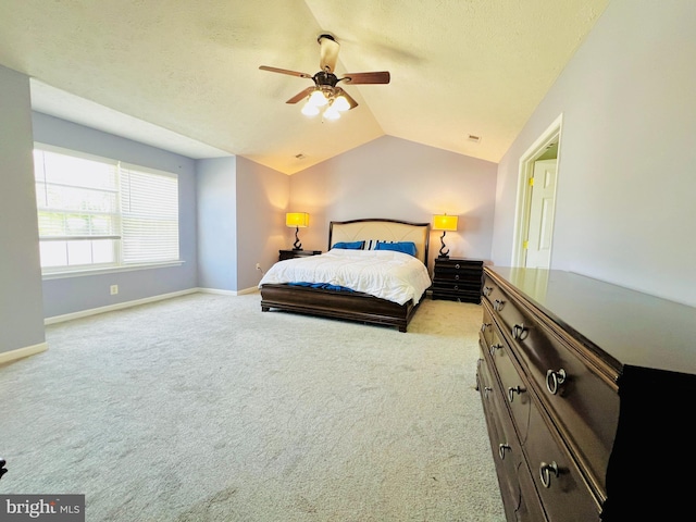 10400 Markby Ct, White Plains, MD 20695 - bedroom featuring lofted ceiling, light carpet, a ceiling fan, and baseboards