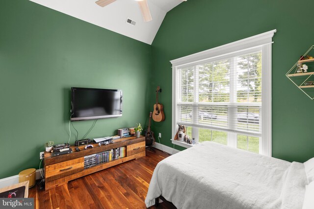 320 Linden Dr, Winchester, VA 22601 - bedroom featuring lofted ceiling, wood finished floors, baseboards, and ceiling fan