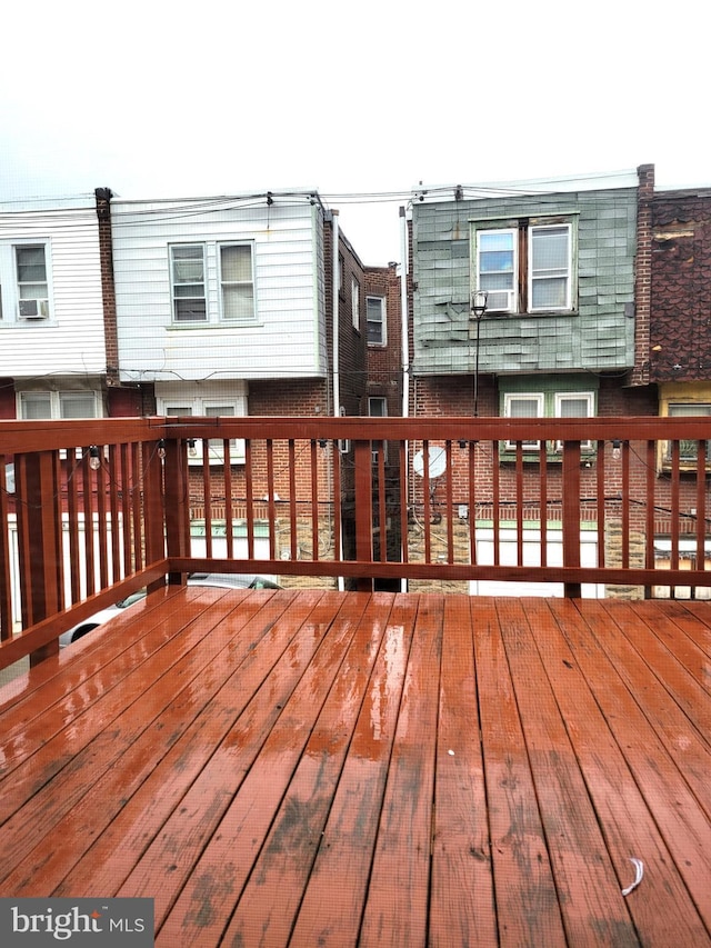 wooden deck with cooling unit