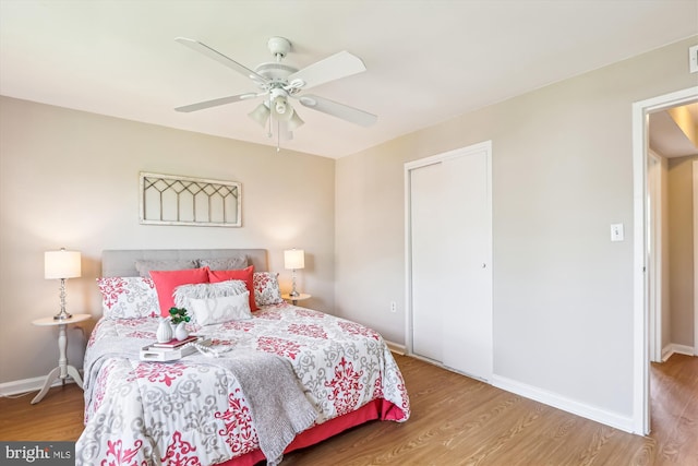 6624 Boulevard Vw Unit C1, Alexandria, VA 22307 - bedroom featuring wood finished floors, baseboards, and ceiling fan