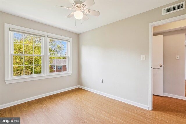 6624 Boulevard Vw Unit C1, Alexandria, VA 22307 - empty room with baseboards, light wood-type flooring, and ceiling fan