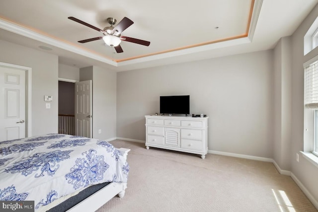 232 Urban Ave Unit 232, Gaithersburg, MD 20878 - bedroom featuring a raised ceiling, light colored carpet, multiple windows, and baseboards