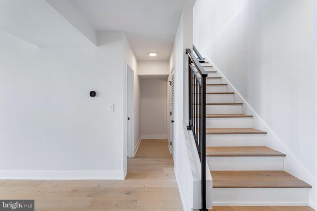 845 19th St NE Unit Ph-12, Washington, DC 20002 - stairs with wood finished floors, baseboards, and recessed lighting