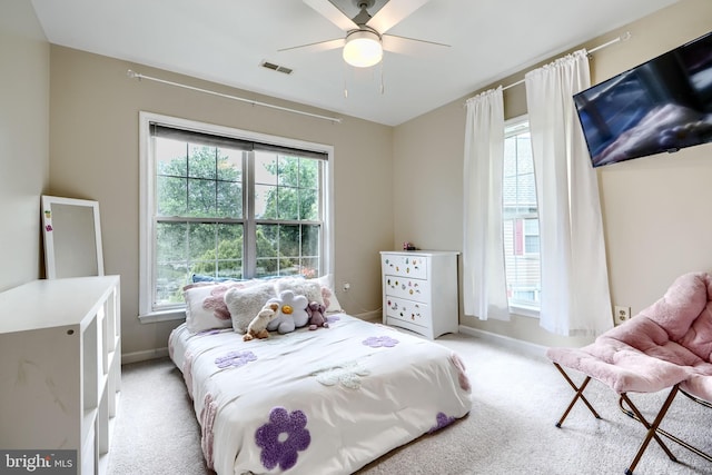 2212 Palustris Ln, Abingdon, MD 21009 - bedroom featuring light carpet, baseboards, and a ceiling fan